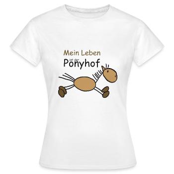 Mein Leben ist der Ponyhof - Frauen T-Shirt - Weiß - Vorne - AI Model Female 172 dark (172cm)