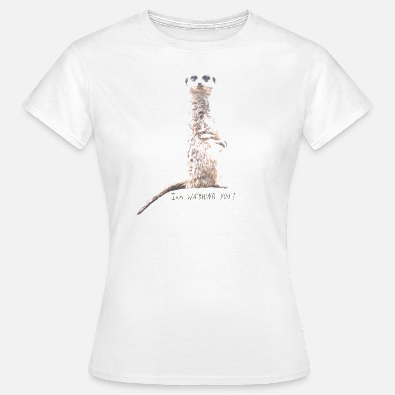 Erdmaennchen watching light - Frauen T-Shirt - Weiß