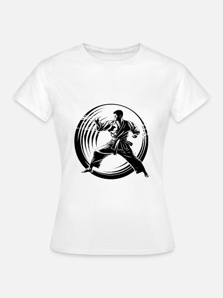 Karate Silhouette - Frauen T-Shirt - Weiß