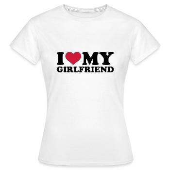 I love my girlfriend - Women's T-Shirt - white - Front - AI Model Female 172 dark (172cm)