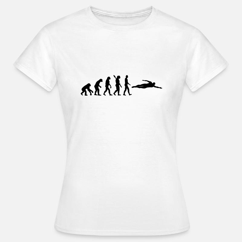 Evolution Schwimmen - Frauen T-Shirt - Weiß