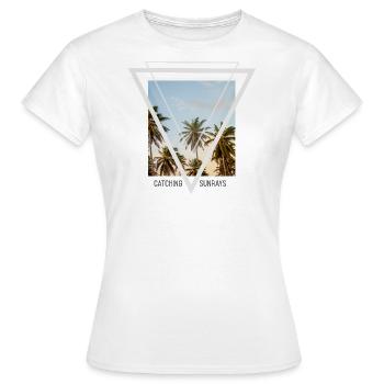 Attraper les rayons du soleil. Chemise - T-shirt Femme - blanc - Devant - AI Model Female 172 dark (172cm)