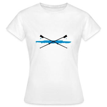 Rudern, Ruderboot und Paddel - Frauen T-Shirt - Weiß - Vorne - AI Model Female 172 dark (172cm)