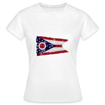 Ohio Flag - Ohio Flag - Women's T-Shirt - white - Front - AI Model Female 172 dark (172cm)