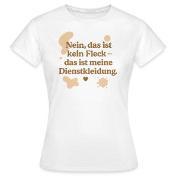 Das ist kein Fleck! (beige) - Frauen T-Shirt - Weiß - Vorne - AI Model Female 172 dark (172cm)