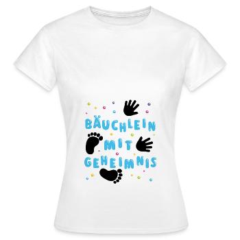 Bäuchlein mit Geheimnis Schwangerschaft Jünge - Frauen T-Shirt - Weiß - Vorne - AI Model Female 172 dark (172cm)