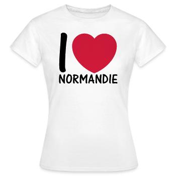 i love normandie 2c - T-shirt Femme - blanc - Devant - AI Model Female 172 dark (172cm)