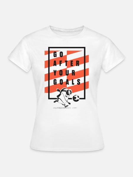 Minions Fußball-Design Go After Your Goals - Frauen T-Shirt - Weiß