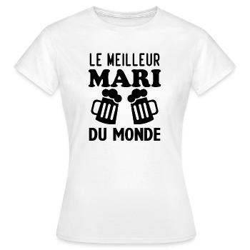 Le meilleur Mari du monde - T-shirt Femme - blanc - Devant - AI Model Female 172 dark (172cm)