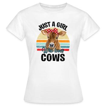 Juste une fille qui aime les vaches - T-shirt Femme - blanc - Devant - AI Model Female 172 dark (172cm)