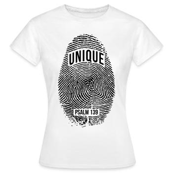 Unique - Women's T-Shirt - white - Front - AI Model Female 172 dark (172cm)