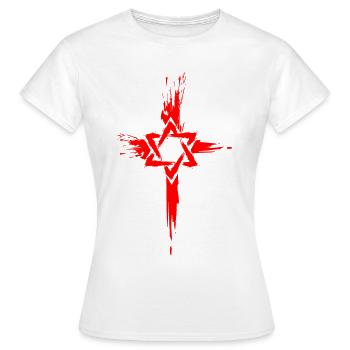 Messianische Juden Judenchristen Davidstern Kreuz - Frauen T-Shirt - Weiß - Vorne - AI Model Female 172 dark (172cm)
