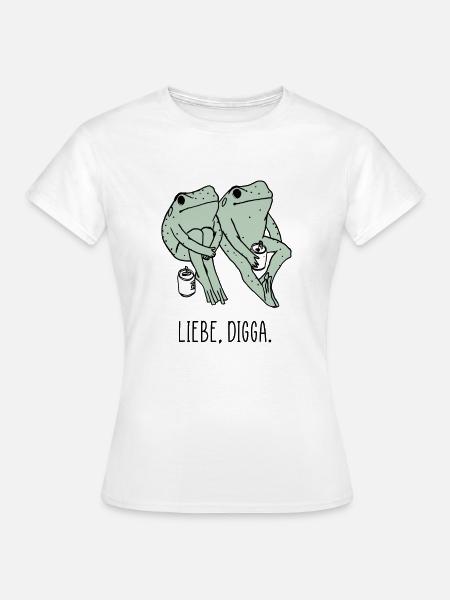 Liebe Digga hipster Frösche - Frauen T-Shirt - Weiß