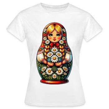 Matriochka en russe Matriochka Poupée Russe - T-shirt Femme - blanc - Devant - AI Model Female 172 dark (172cm)