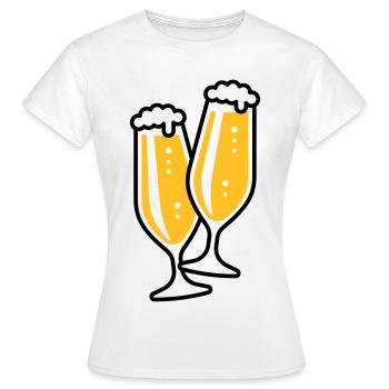 Pilsglas Schlank (Bier / Pils / Biertulpe / 2C) - Frauen T-Shirt - Weiß - Vorne - AI Model Female 172 dark (172cm)