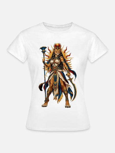 Sonnenlöwin-Göttin Kriegerin - Frauen T-Shirt - Weiß