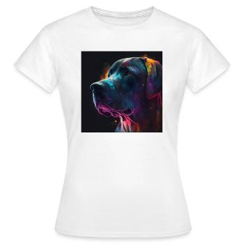 Chien multicolore - T-shirt Femme - blanc - Devant - AI Model Female 172 dark (172cm)