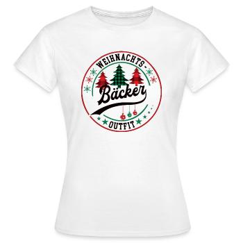 Bäcker Weihnachtsoutfit Bäckerei Konditor Meister - Frauen T-Shirt - Weiß - Vorne - AI Model Female 172 dark (172cm)