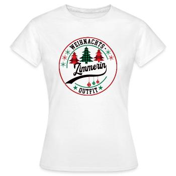 Zimmerin Weihnachten Kollegin Zimmerei XMAS - Frauen T-Shirt - Weiß - Vorne - AI Model Female 172 dark (172cm)