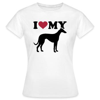 Italian Greyhound - T-shirt Femme - blanc - Devant - AI Model Female 172 dark (172cm)