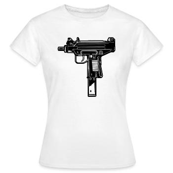 Uzi - T-shirt Femme - blanc - Devant - AI Model Female 172 dark (172cm)