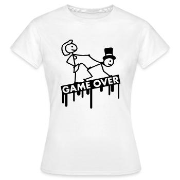 bachelor_party_game_over - Women's T-Shirt - white - Front - AI Model Female 172 dark (172cm)