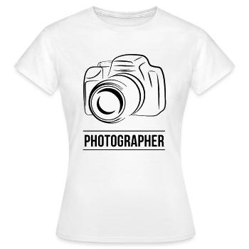 Photographer Cam - Frauen T-Shirt - Weiß - Vorne - AI Model Female 172 dark (172cm)