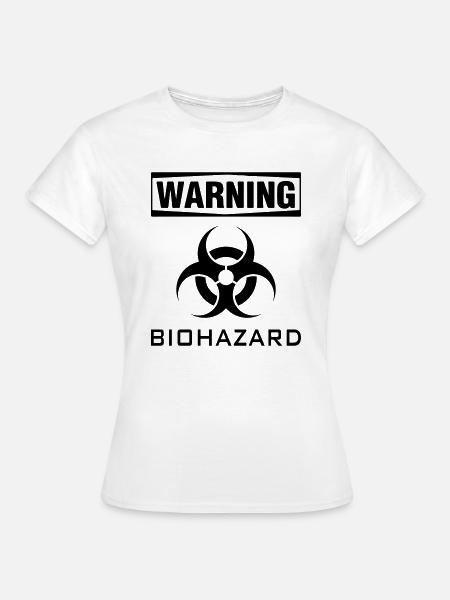 Biogefährdungswarnung - Frauen T-Shirt - Weiß