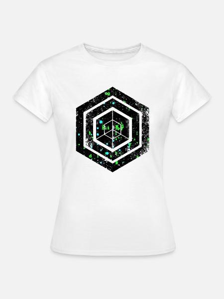 Hexagon-Programmierung Programmierer Codierung geometrisch - Frauen T-Shirt - Weiß