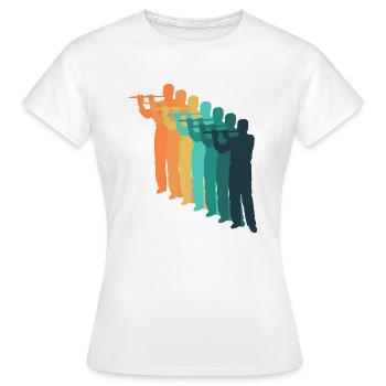 retro flute - Women's T-Shirt - white - Front - AI Model Female 172 dark (172cm)