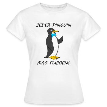 Jeder Pinguin mag fliegen / Fliegen - Frauen T-Shirt - Weiß - Vorne - AI Model Female 172 dark (172cm)