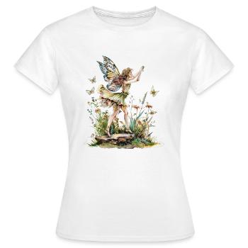 Fantaisie Fée Magie Conte de Fées Fille Nature Été - T-shirt Femme - blanc - Devant - AI Model Female 172 dark (172cm)