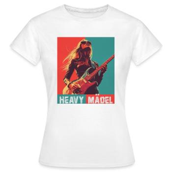 Heavy Girl, Woman with Electric Guitar - Women's T-Shirt - white - Front - AI Model Female 172 dark (172cm)