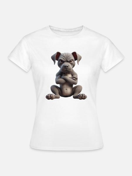 Hund grimmig 5 - Frauen T-Shirt - Weiß