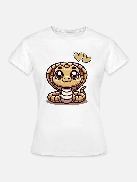Kobra Schlange Comic - Frauen T-Shirt - Weiß