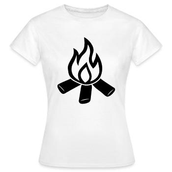 Feu de camp - T-shirt Femme - blanc - Devant - AI Model Female 172 dark (172cm)