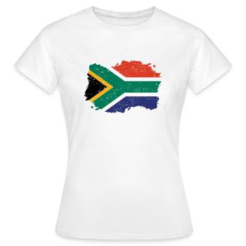 Roots drapeau pays d'origine Afrique du Sud .png - T-shirt Femme - blanc - Devant - AI Model Female 172 dark (172cm)