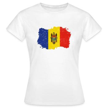 Roots Roots drapeau pays Moldavie Png - T-shirt Femme - blanc - Devant - AI Model Female 172 dark (172cm)