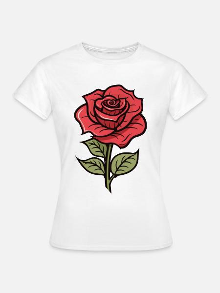 Rose Liebe Blume - Frauen T-Shirt - Weiß
