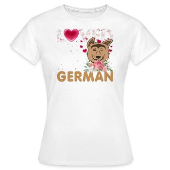 Berger allemand Berger allemand amour - T-shirt Femme - blanc - Devant - AI Model Female 172 dark (172cm)