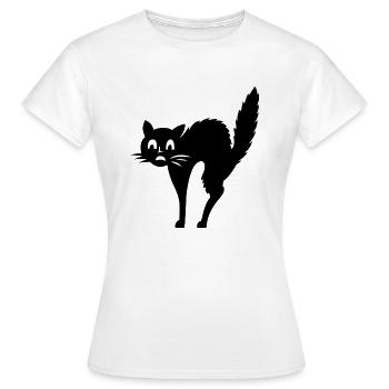 Cat fear - Women's T-Shirt - white - Front - AI Model Female 172 dark (172cm)