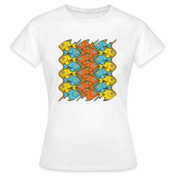 Quelque chose est bien de poisson ici! - T-shirt Femme - blanc - Devant - AI Model Female 172 dark (172cm)