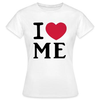 I Love Me Herz Logo - Frauen T-Shirt - Weiß - Vorne - AI Model Female 172 dark (172cm)