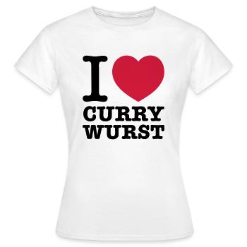 i love Currywurst - Women's T-Shirt - white - Front - AI Model Female 172 dark (172cm)