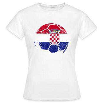 Croatia Soccer Ball Fußball - Frauen T-Shirt - Weiß - Vorne - AI Model Female 172 dark (172cm)