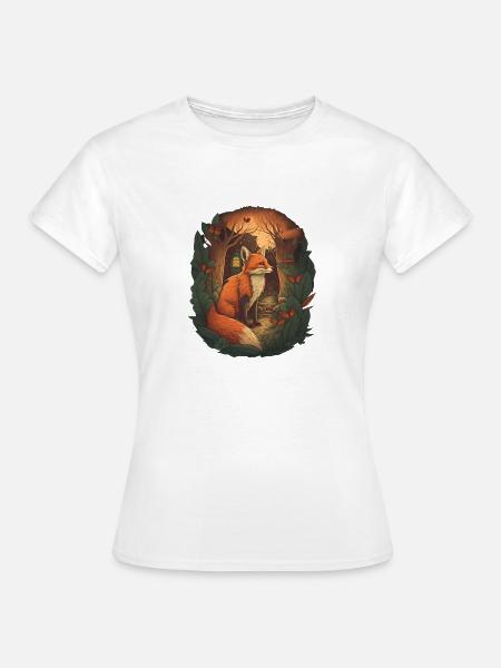 roter fuchs in einem wald - Frauen T-Shirt - Weiß