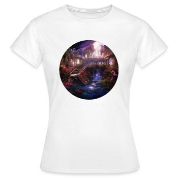 Verzauberter Astral-Sternenhafen - Frauen T-Shirt - Weiß - Vorne - AI Model Female 172 dark (172cm)