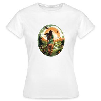 Aventure naturelle - durable par la nature - T-shirt Femme - blanc - Devant - AI Model Female 172 dark (172cm)