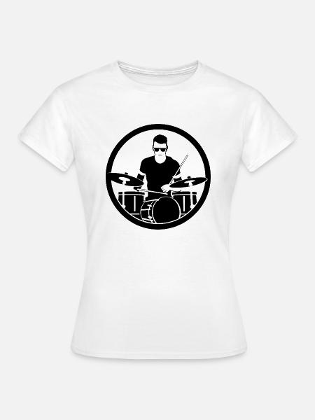 Drummer Skizze - Frauen T-Shirt - Weiß