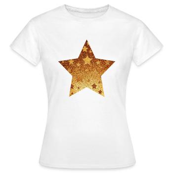 Étoile avec astérisque - Cadeau d’or idée cadeau - T-shirt Femme - blanc - Devant - AI Model Female 172 dark (172cm)